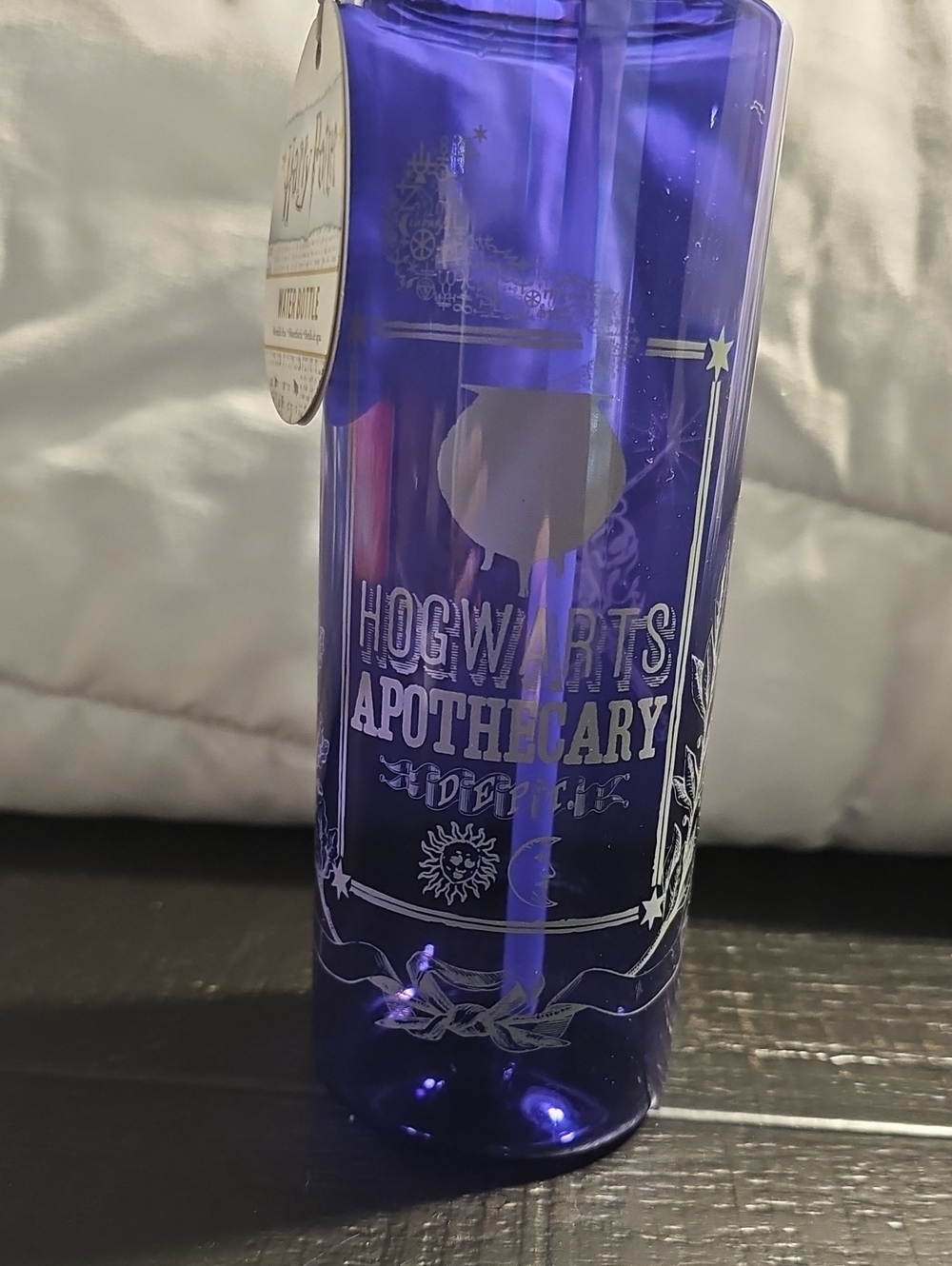 Warner Bros. Harry Potter Blue Water Bottle with White Label
